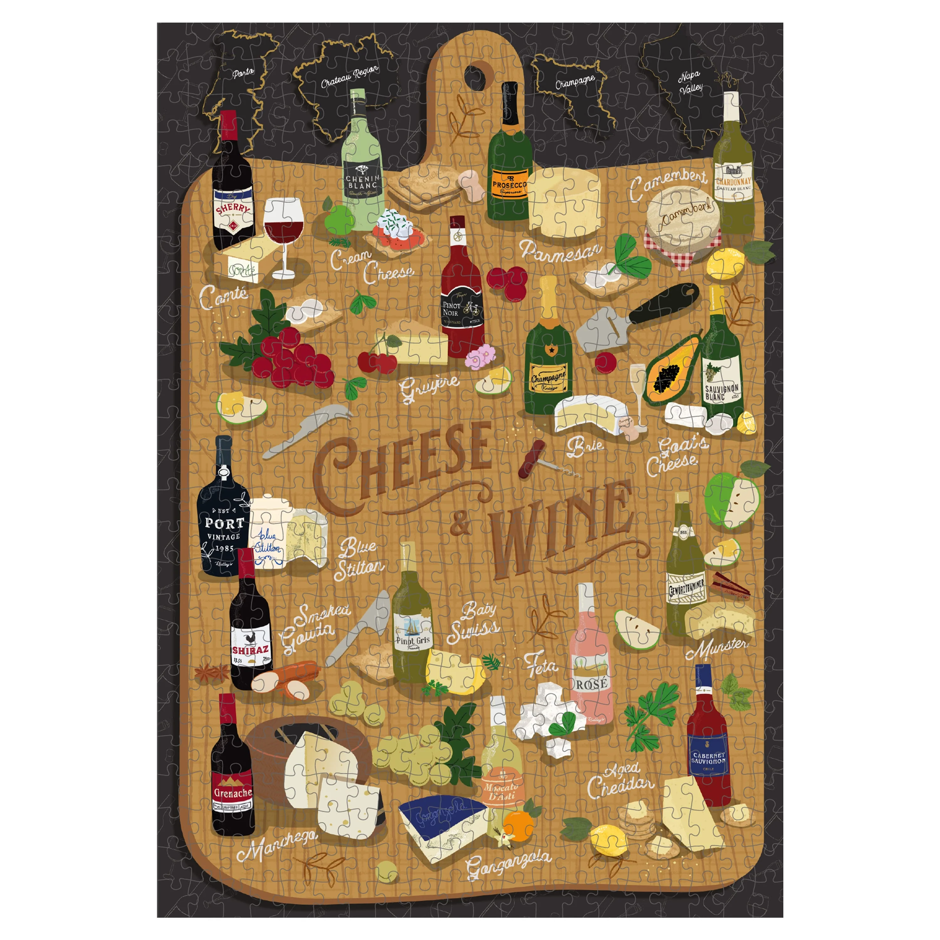 Cheese + Wine 500-Piece Jigsaw Puzzle - Image 3